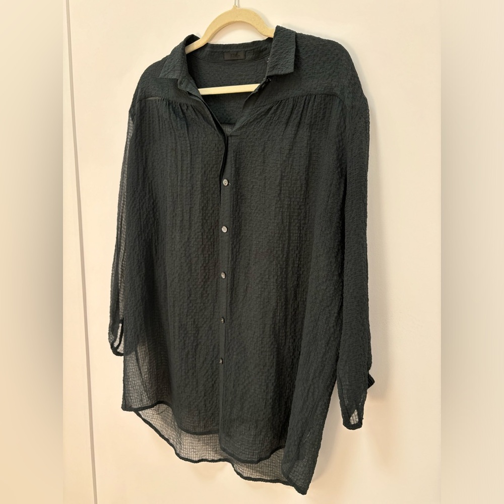 Sheer button down ATM top